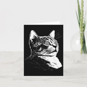 Psychedelic Cat Festival Edm Trippy Illusion Kitty Card