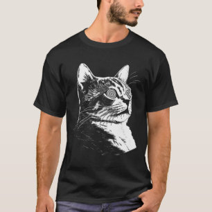 Psychedelic Cat Festival Edm Trippy Illusion Kitty T-Shirt
