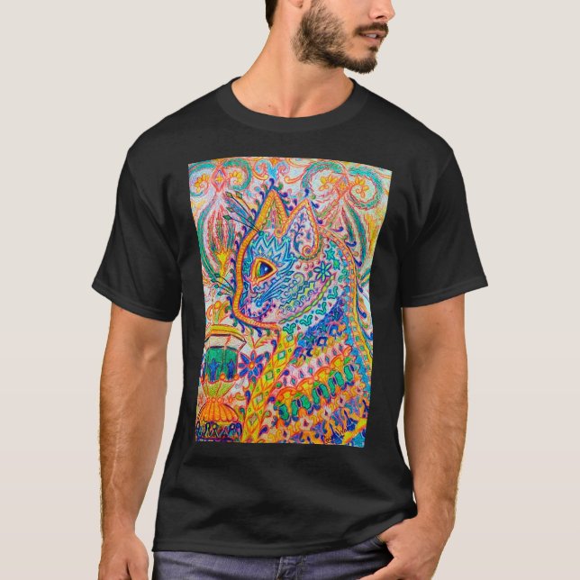 Psychedelic Cat, Louis Wain T-Shirt (Front)