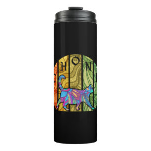 Psychedelic Cat – Trippy Feline Art Thermal Tumbler