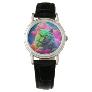 Psychedelic cat watch for cat lover