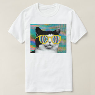 PSYCHEDELIC CAT WITH SUNGLASSES T-Shirt