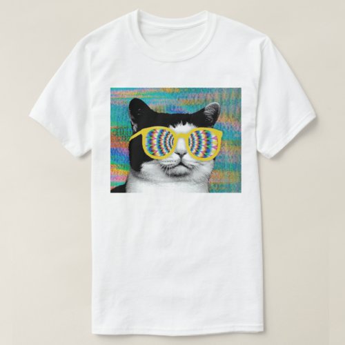 PSYCHEDELIC CAT WITH SUNGLASSES T_Shirt