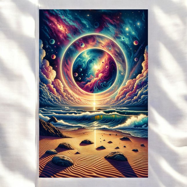 Psychedelic Celestial Sunset Beach Landscape Poster (Creator Uploaded)