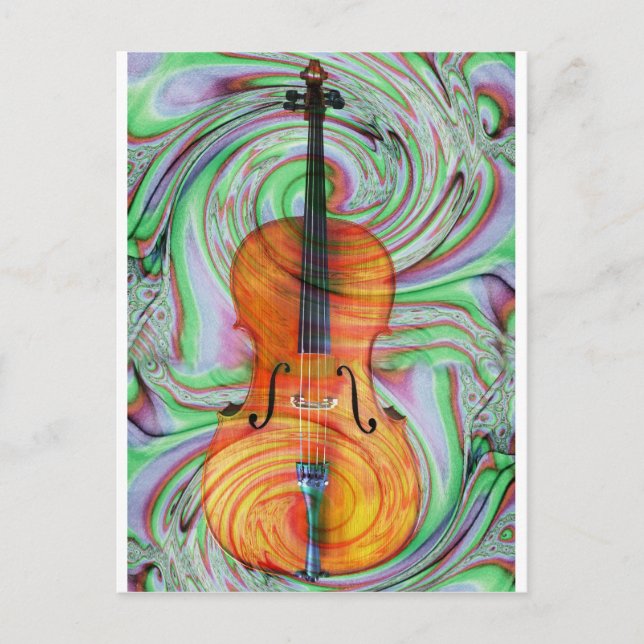 Psychedelic Cello Postcard (Front)