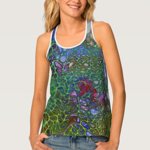 Psychedelic Cells womens tank top dark