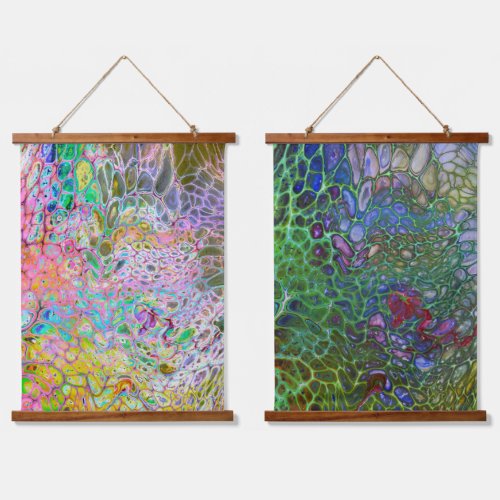 Psychedelic Cells Wood_Topped Wall Tapestry