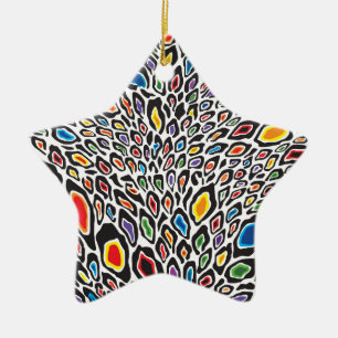 Psychedelic Cheetah Ceramic Ornament