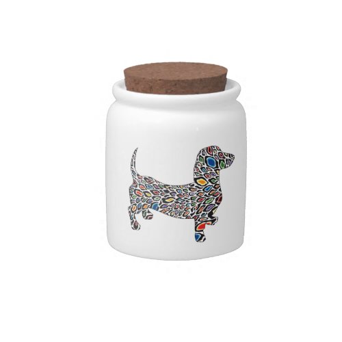 Psychedelic Cheetah Doxie Candy Jar