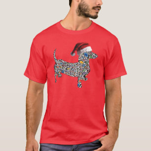 Psychedelic-Cheetah-Doxie-Santa T-Shirt
