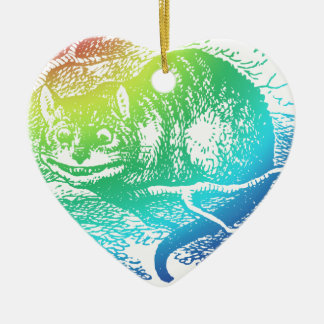 Psychedelic Cheshire Cat Trippy Alice Ceramic Ornament