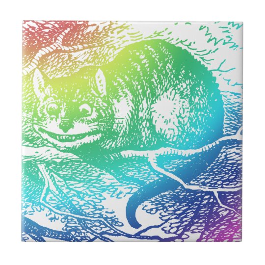 Psychedelic Cheshire Cat Trippy  Alice Tile Zazzle com