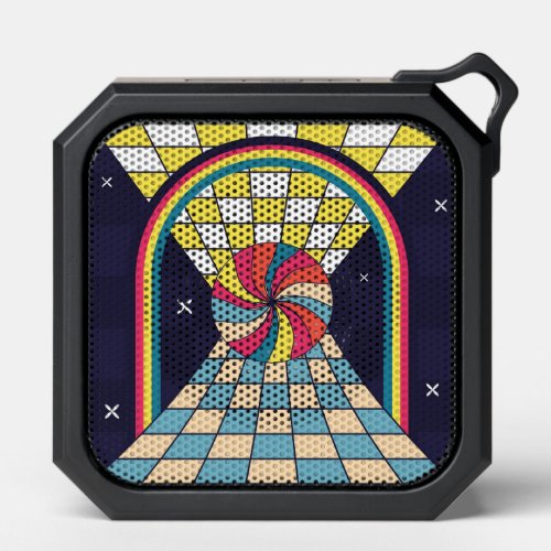Psychedelic Chessboards Rainbow Galaxy Spiral Art Bluetooth Speaker
