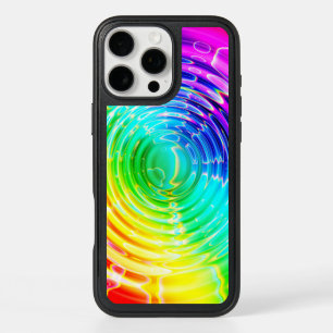 Psychedelic Chrome Ripple Print iPhone 16 Pro Max Case