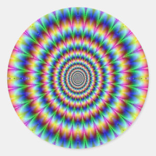 Psychedelic Circle Moving Illusion Dazzling Classic Round Sticker