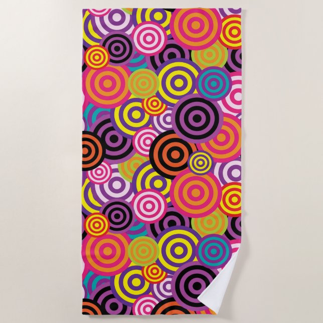 psychedelic circles beach towel (Front)
