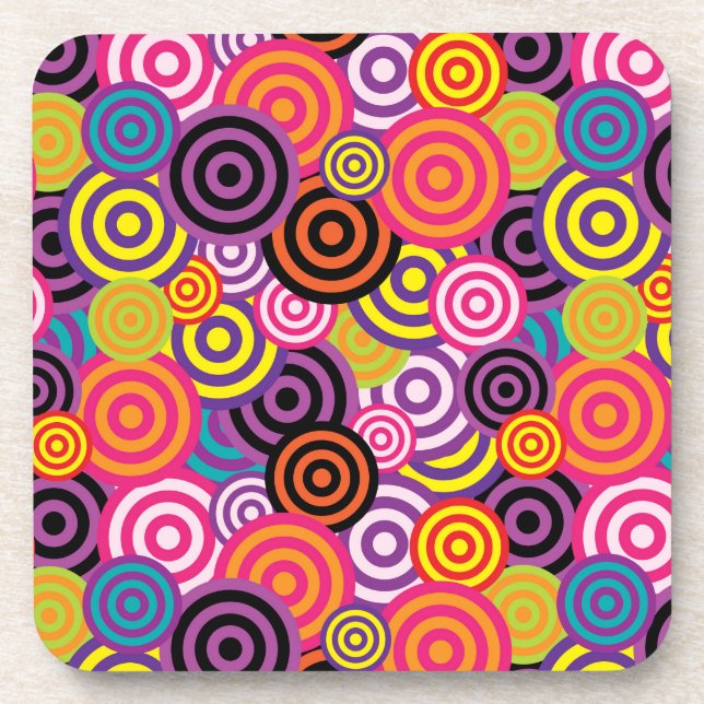 psychedelic circles coaster set (Front)