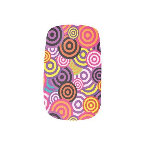 psychedelic circles minx nail art