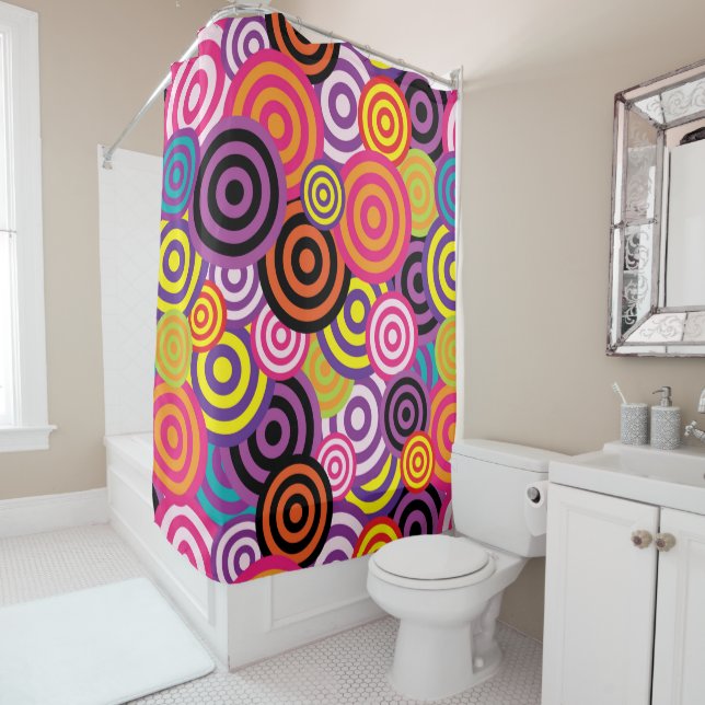 psychedelic circles shower curtain (In Situ)