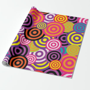 psychedelic circles wrapping paper