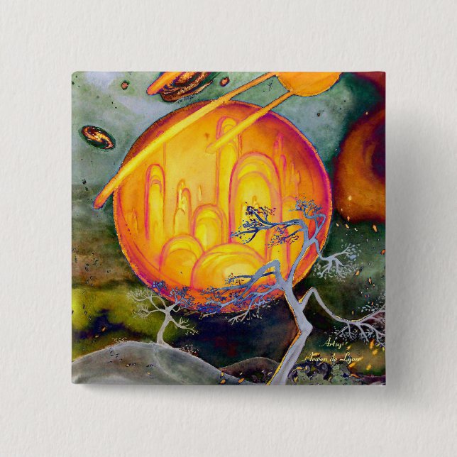 Psychedelic City Button (Front)