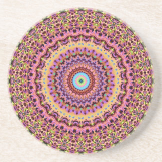 Psychedelic Clockwork Mandala One Round Coaster