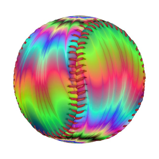Psychedelic Color Explosion Baseball (Angled)