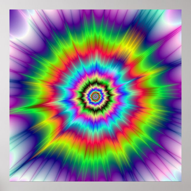 Psychedelic Color Explosion Poster (Front)