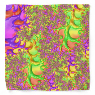 Psychedelic Colorful Acid Trip Abstract Fractal Bandana