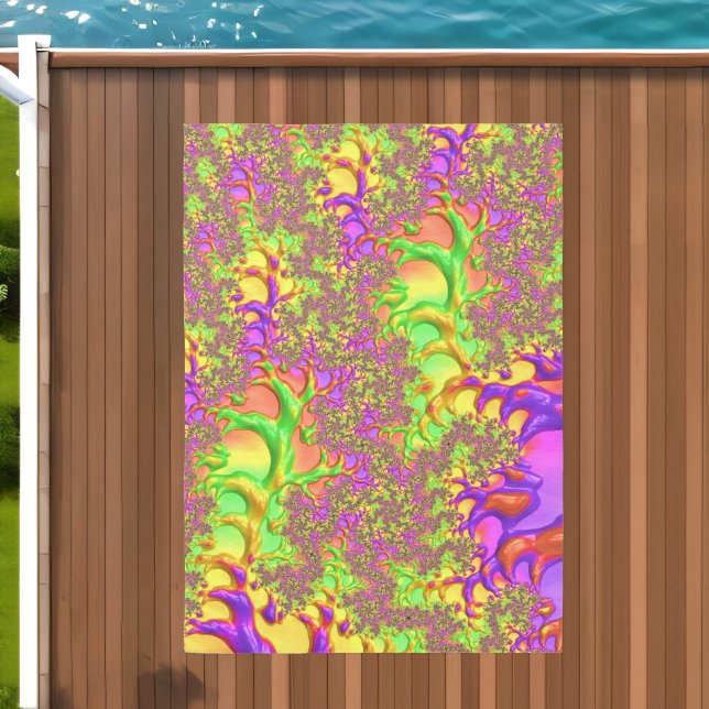 Psychedelic Colorful Acid Trip Abstract Fractal Outdoor Rug (Insitu (Outdoor 2))