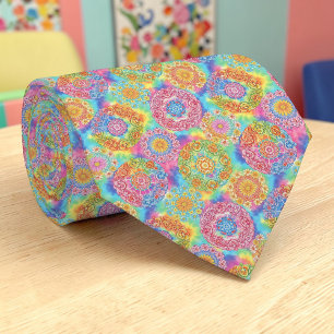 Psychedelic Colorful Custom Necktie Tie