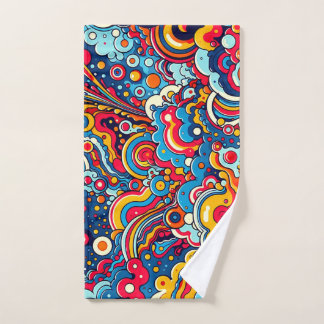 psychedelic colorful graphic hand towel