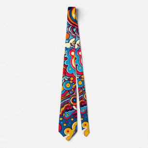 psychedelic colorful graphic tie