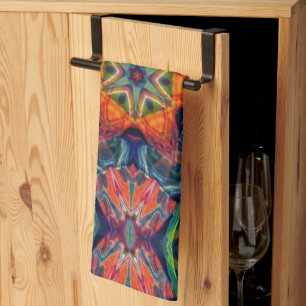 Psychedelic Colorful Kaleidoscope Pattern Kitchen Towel