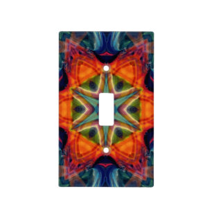 Psychedelic Colorful Kaleidoscope Pattern Light Switch Cover