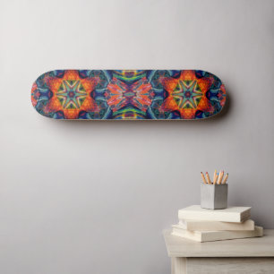 Psychedelic Colorful Kaleidoscope Pattern Skateboard