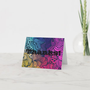 Psychedelic Colorful Loops Thank You Card