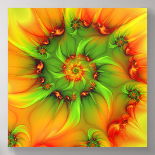 Psychedelic Colorful Modern Abstract Fractal Art Acrylic Photo Tile