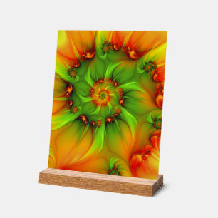 Psychedelic Colorful Modern Abstract Fractal Art Acrylic Sign