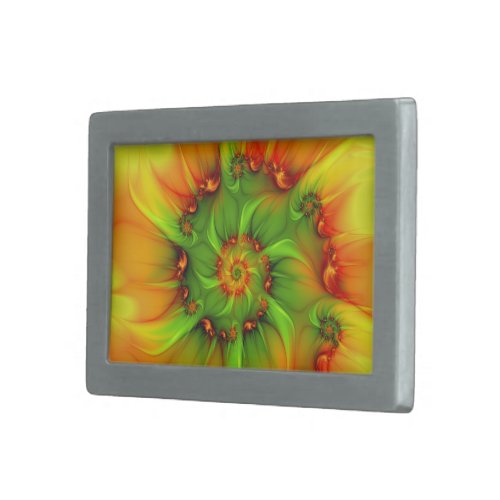 Psychedelic Colorful Modern Abstract Fractal Art Belt Buckle