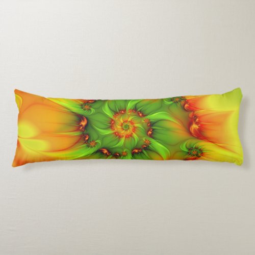 Psychedelic Colorful Modern Abstract Fractal Art Body Pillow