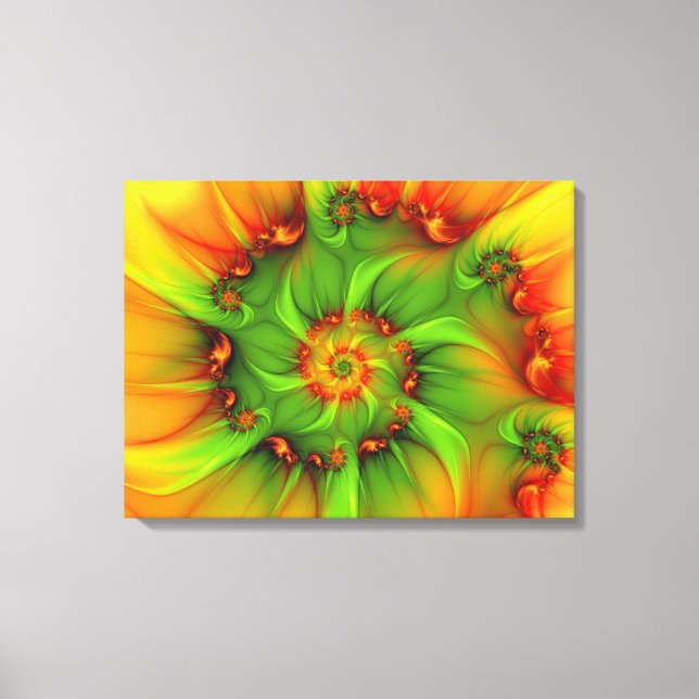 Psychedelic Colorful Modern Abstract Fractal Art Canvas Print (Front)