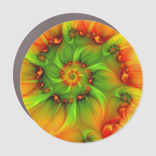 Psychedelic Colorful Modern Abstract Fractal Art Car Magnet
