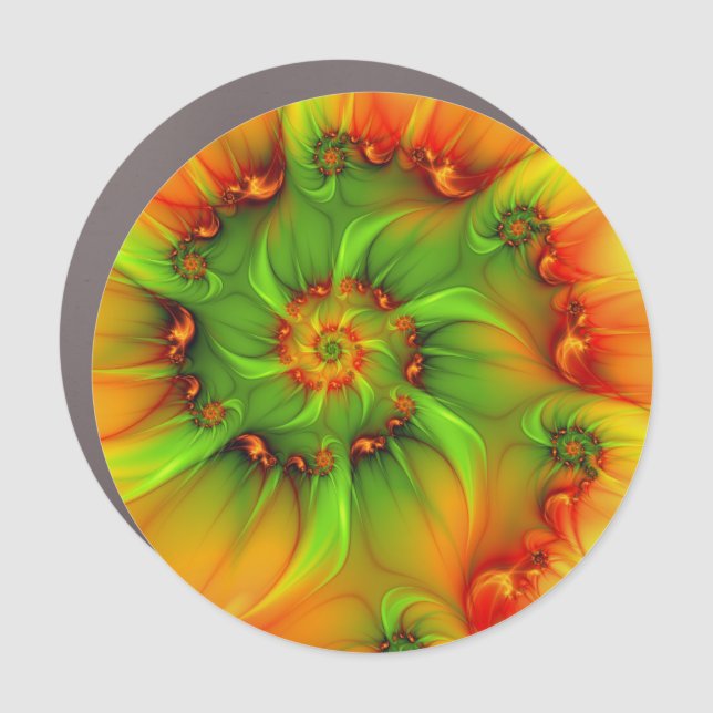 Psychedelic Colorful Modern Abstract Fractal Art Car Magnet (Front)
