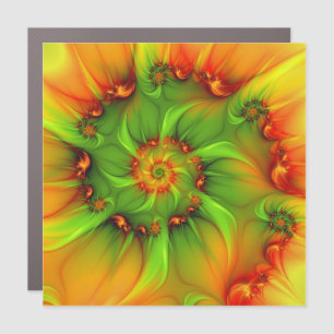 Psychedelic Colorful Modern Abstract Fractal Art Car Magnet