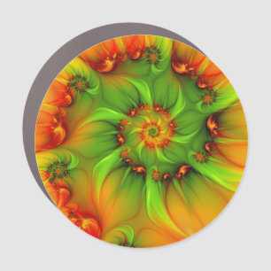 Psychedelic Colorful Modern Abstract Fractal Art Car Magnet