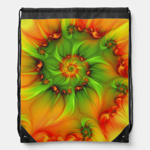 Psychedelic Colorful Modern Abstract Fractal Art Drawstring Bag