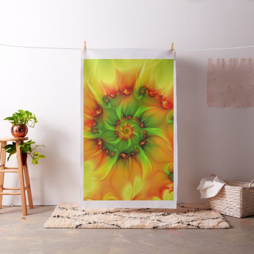 Psychedelic Colorful Modern Abstract Fractal Art Fabric