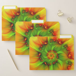 Psychedelic Colorful Modern Abstract Fractal Art File Folder