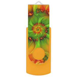 Psychedelic Colorful Modern Abstract Fractal Art Flash Drive